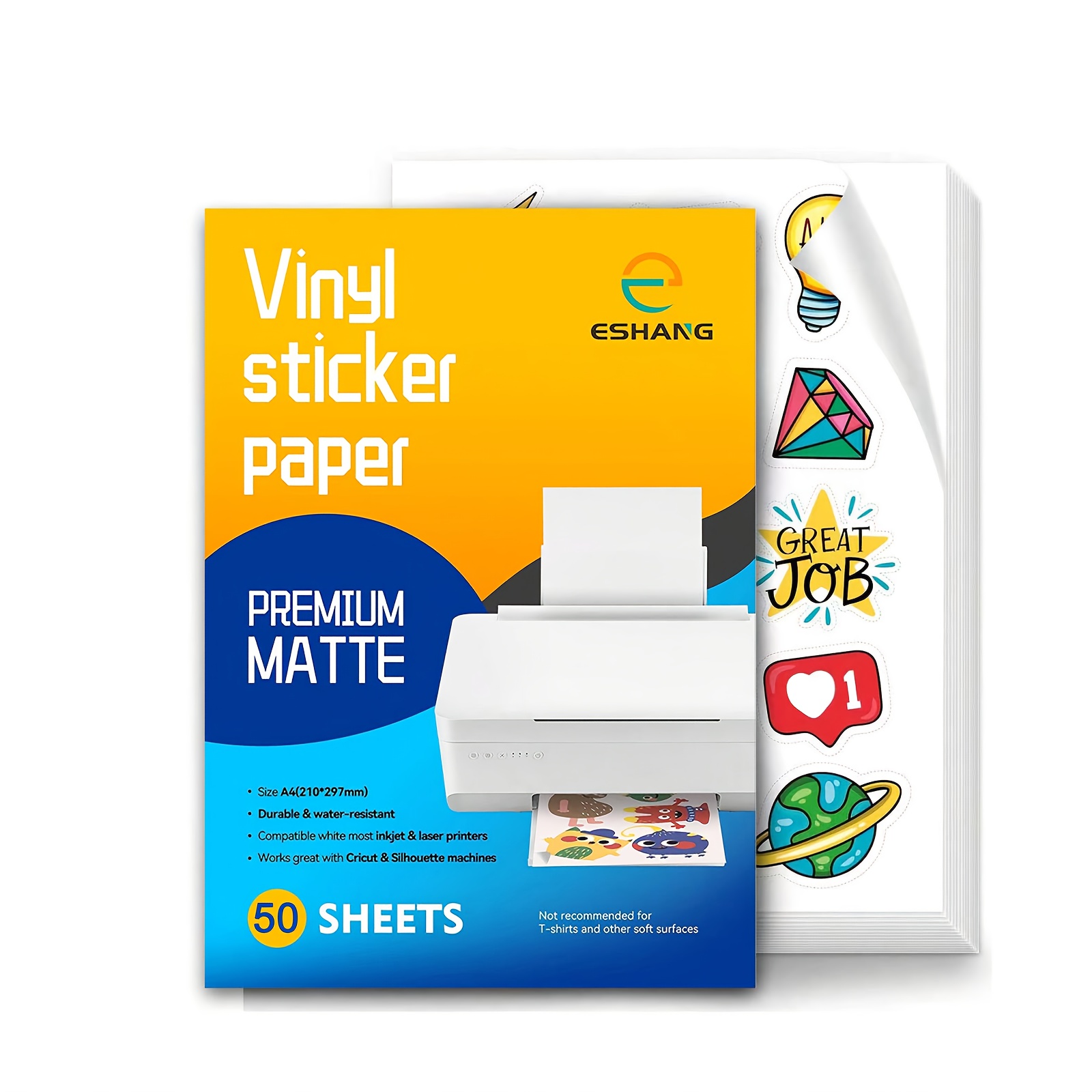 Commercial Vinyl Printing - 50 hojas de papel adhesivo de