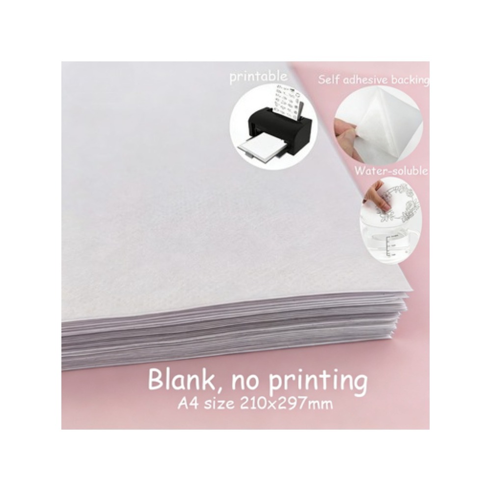 Embroidery Stabilizer Backing - 5 hojas A4, adhesivo estabilizador soluble