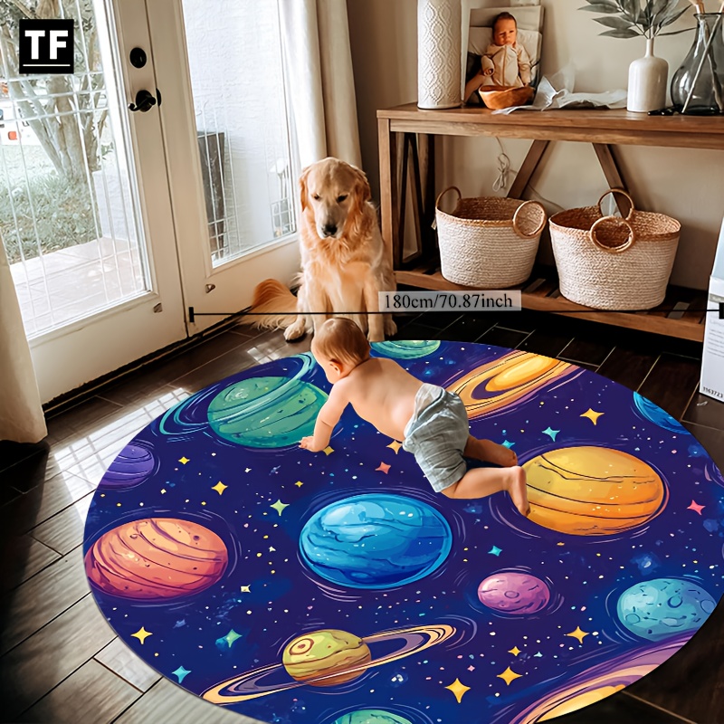 Commercial Printing Usa - Alfombra Redonda con Estampado de Estrellas